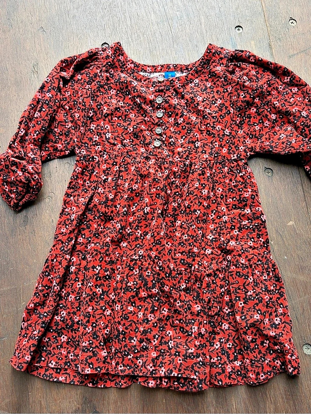 Old Navy Printed Long-Sleeve Corduroy Dress for Size 5 (495)